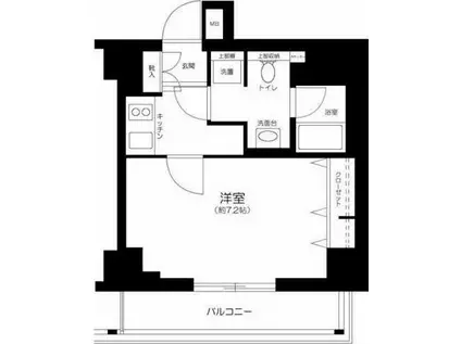 プレール・ドゥーク新御徒町(1K/4階)の間取り写真