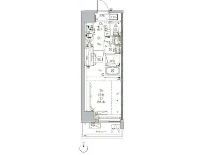 クレイシア入谷(1K/4階)の間取り写真