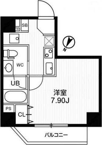 ブランセ森下(1K/6階)の間取り写真