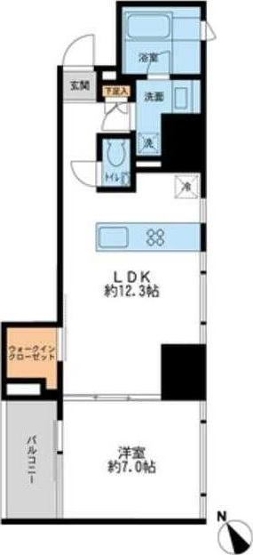 プロスペクトKALON三ノ輪(1LDK/7階)の間取り写真