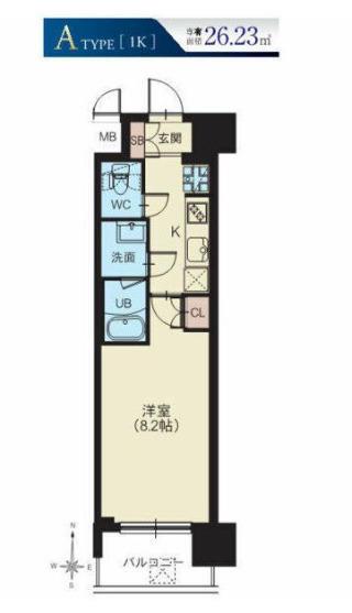 スプランディッド南千住(1K/5階)の間取り写真