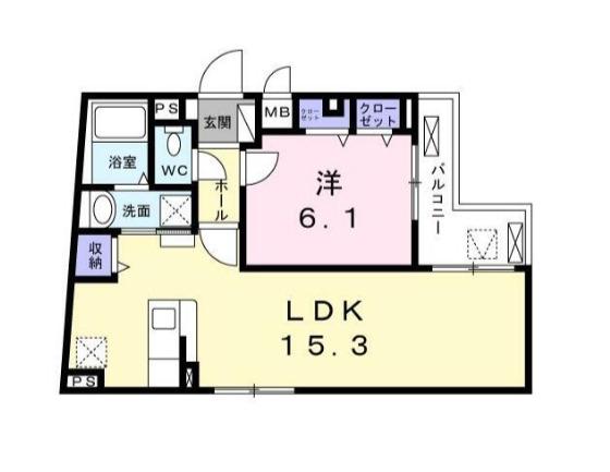 ブルーセブン(1LDK/2階)の間取り写真