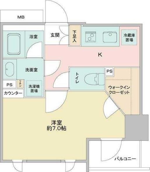 ディアレイシャス浅草(1K/3階)の間取り写真