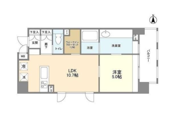 ORSUS浅草(1LDK/7階)の間取り写真