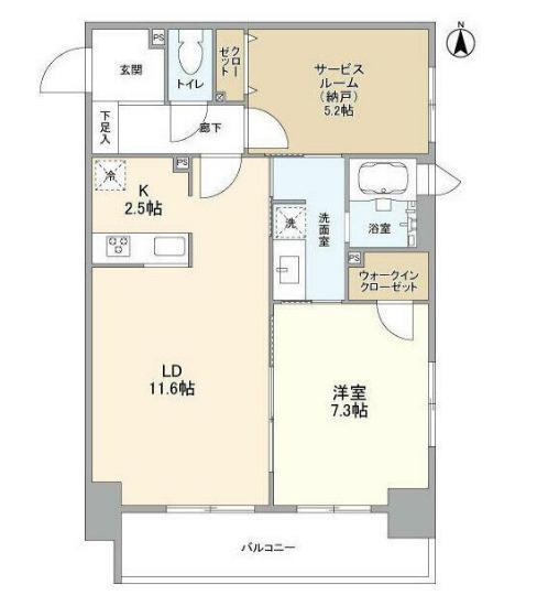 アリュージュ両国(1SLDK/2階)の間取り写真