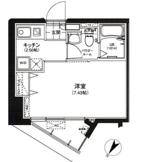 サウンドおしあげ(1K/11階)の間取り写真