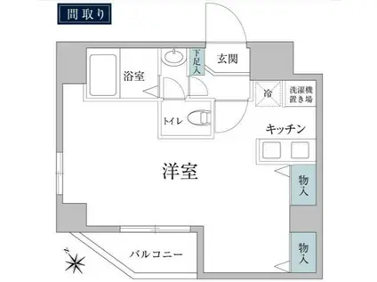 DREAMIA上野御徒町(ワンルーム/6階)の間取り写真