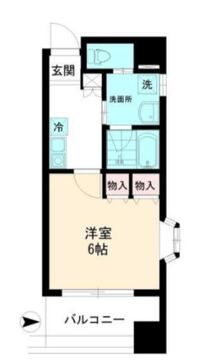 西川ビル(1K/10階)の間取り写真
