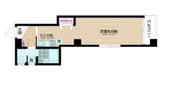 アネシス白山(ワンルーム/4階)の間取り写真