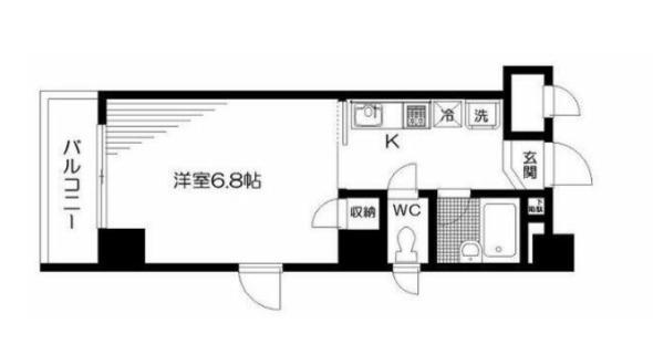 錦糸町フラット(1K/3階)の間取り写真