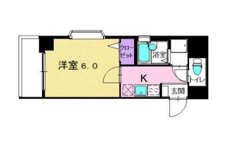 ヴェルデムーロ(1K/9階)の間取り写真