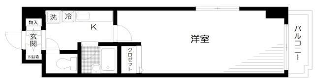 グレース東神田(1K/9階)の間取り写真