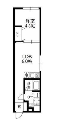 モンテ駒込(1LDK/2階)の間取り写真