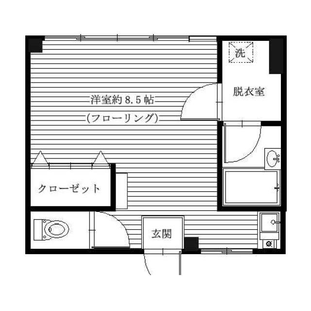 寿々川ビル(ワンルーム/5階)の間取り写真