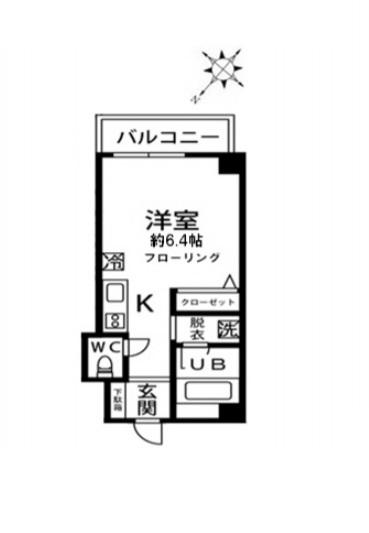 メゾンアワジⅡ(ワンルーム/2階)の間取り写真