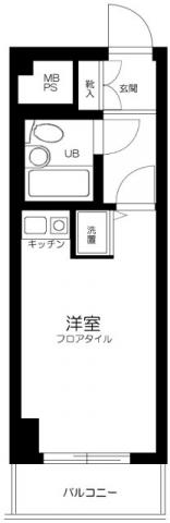 ライオンズマンション元浅草(ワンルーム/10階)の間取り写真
