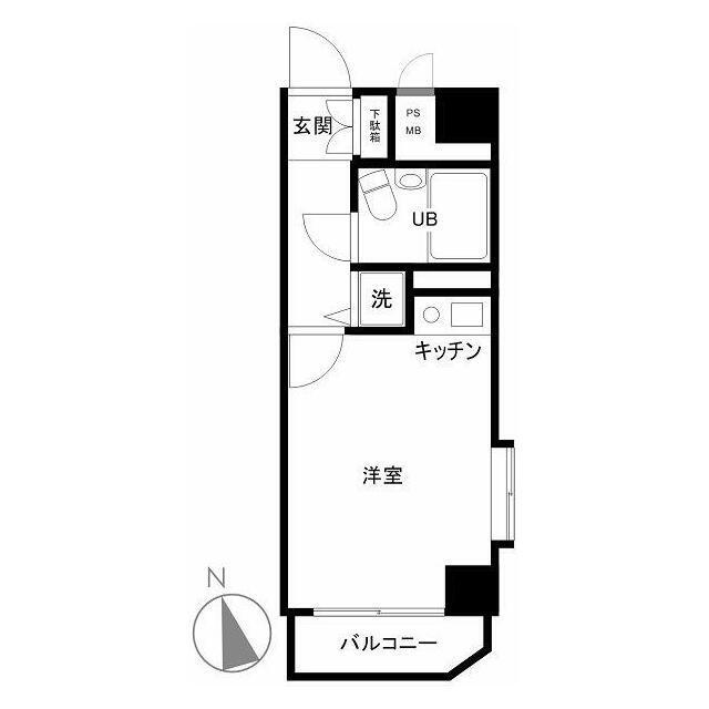 ライオンズマンション上野松が谷(ワンルーム/6階)の間取り写真