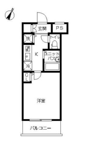 スカイコート文京白山第5(1K/4階)の間取り写真