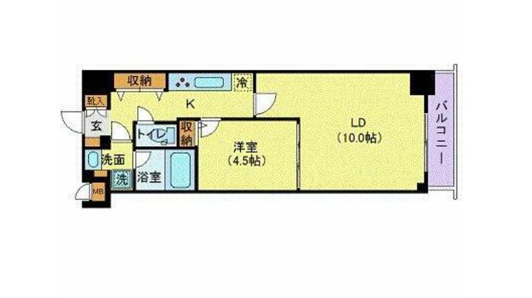 ミェーレ日本橋(1LDK/2階)の間取り写真