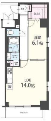 アンファンテーヌ(1LDK/9階)の間取り写真