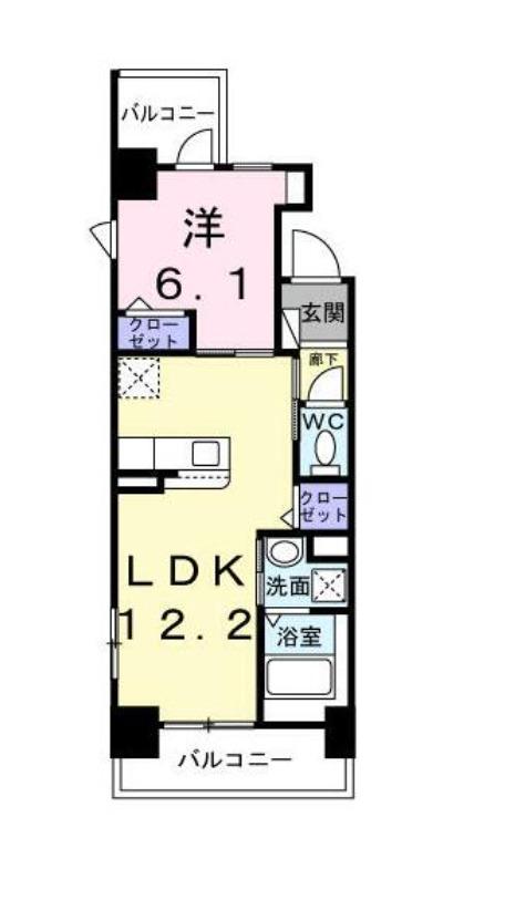 レパラール関口(1LDK/3階)の間取り写真