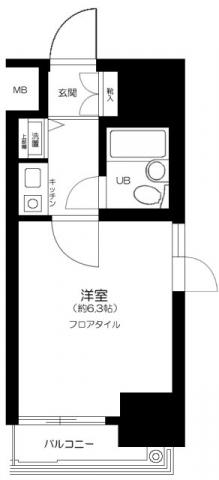 ウィン浅草(1K/5階)の間取り写真