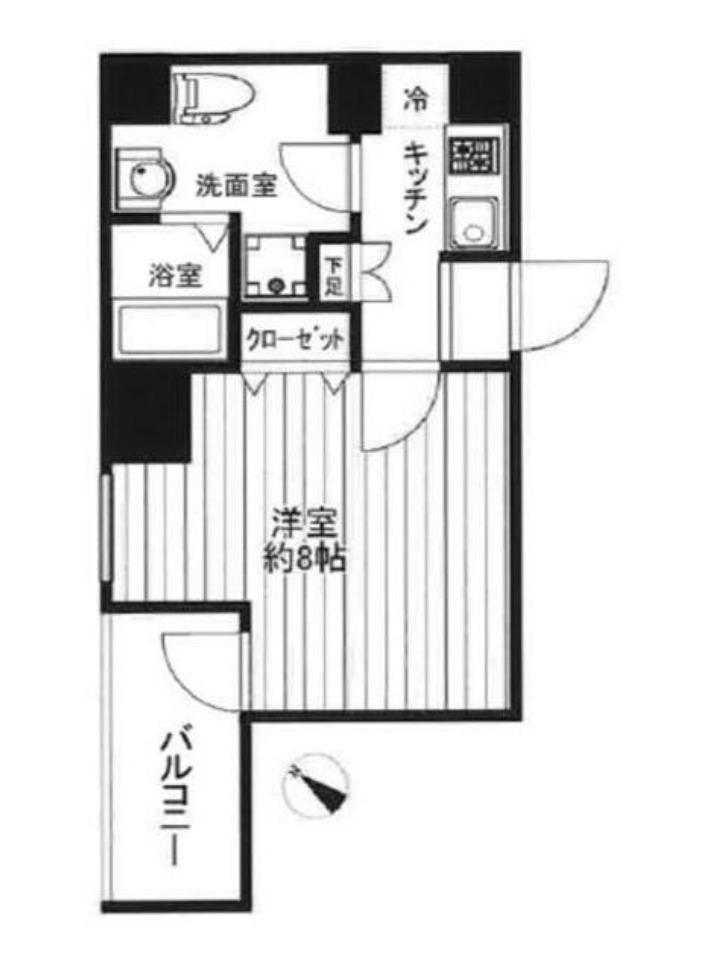 CREAL PREMIER八丁堀(1K/9階)の間取り写真