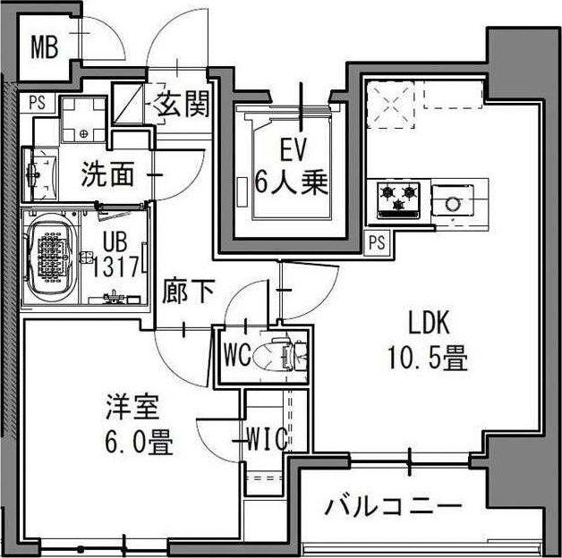 S-RESIDENCE新御徒町イースト(1LDK/8階)の間取り写真