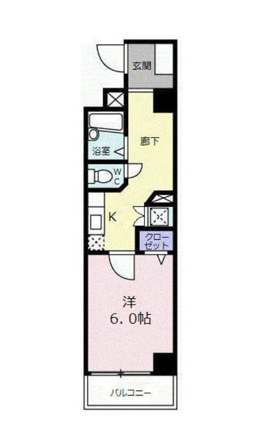 CASA DE UNO(1K/1階)の間取り写真