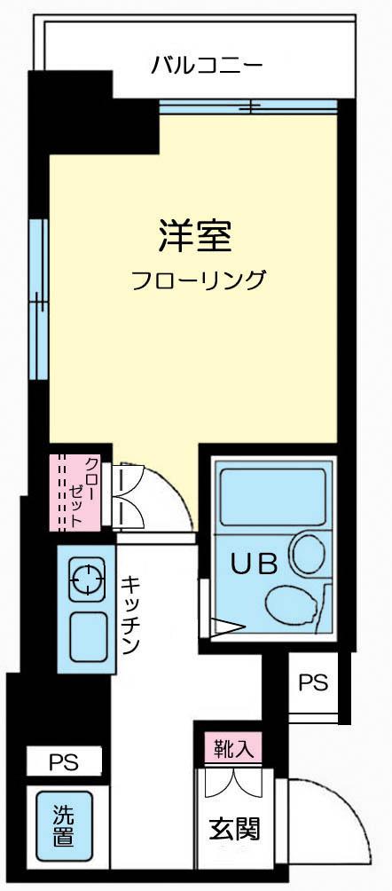 スカイコート日本橋(1K/7階)の間取り写真