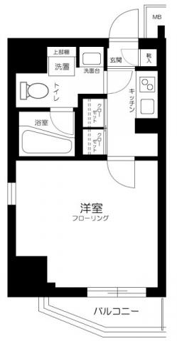 AXAS錦糸町(1K/6階)の間取り写真