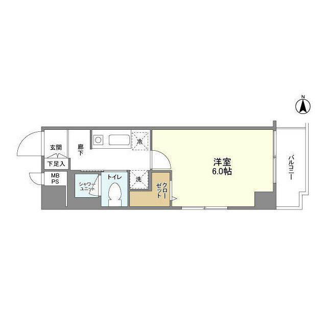 インプルーブ蔵前(1K/2階)の間取り写真