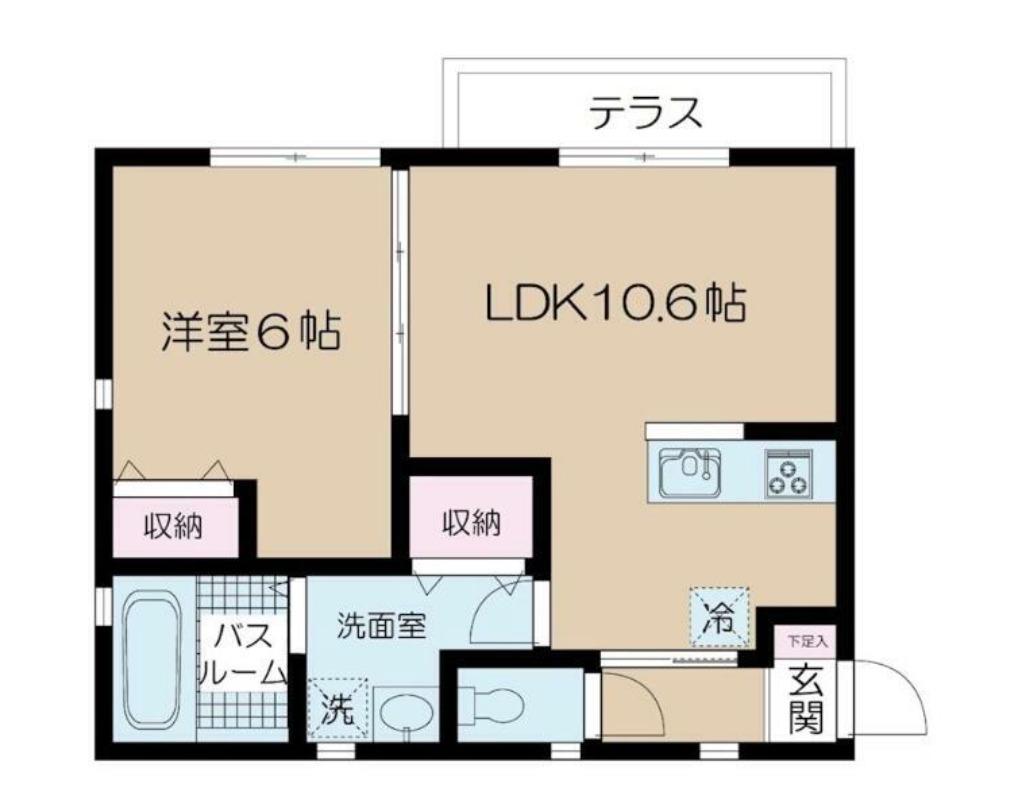 NSGATE勝どき(1LDK/1階)の間取り写真