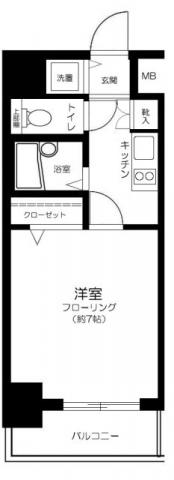 ステージファースト本駒込(1K/10階)の間取り写真