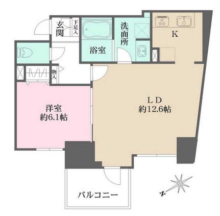 N-FLATS三ノ輪(1LDK/6階)の間取り写真