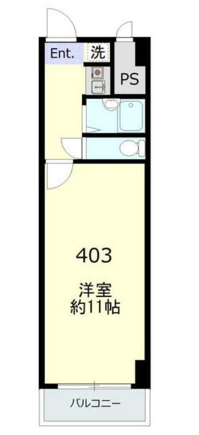 ヴェラハイツ日本橋箱崎(1K/4階)の間取り写真