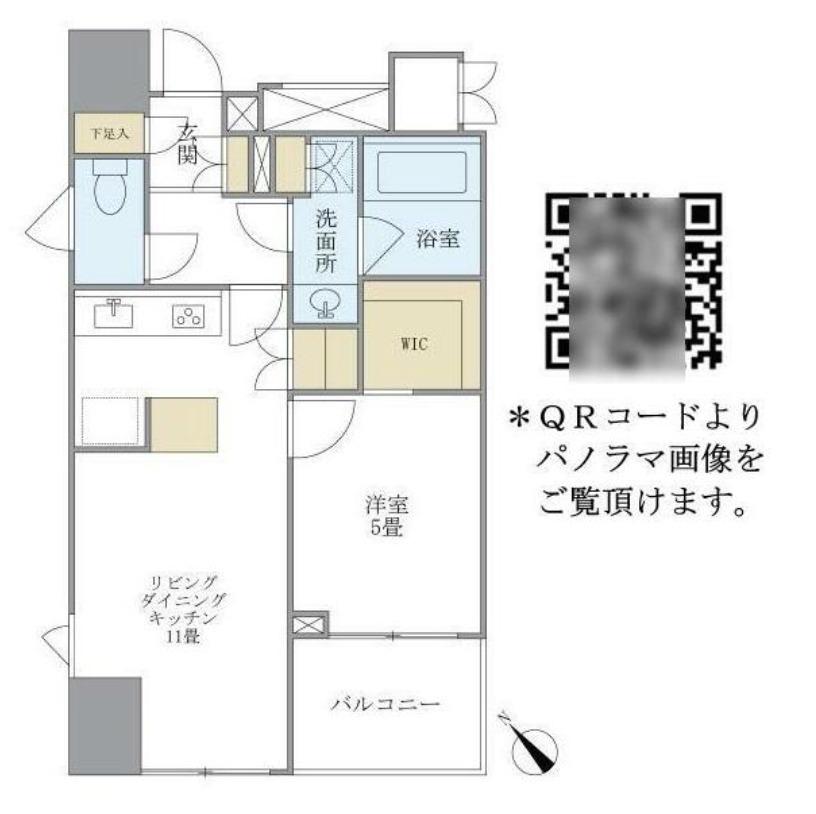 リビオ日本橋人形町(1LDK/15階)の間取り写真