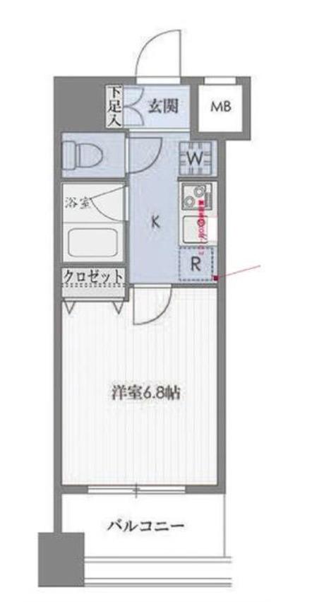 ドゥーエ新川(1K/11階)の間取り写真