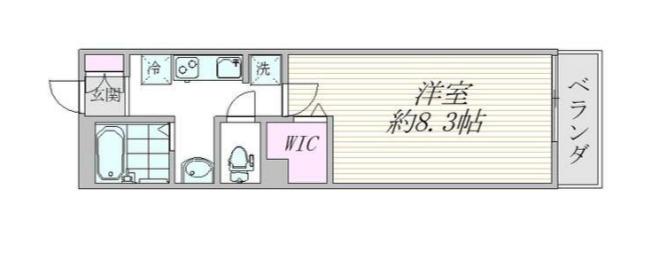 フェリーチェ東大前(1K/2階)の間取り写真