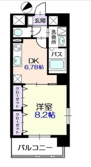 メゾン・フジ山伏町(1DK/6階)の間取り写真