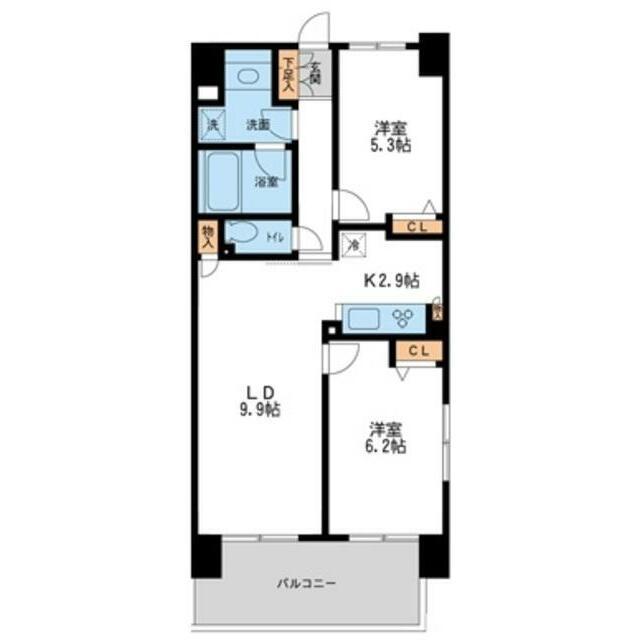 レジディア南千住(2LDK/8階)の間取り写真