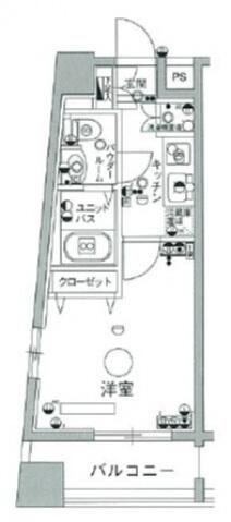 スカイコート蔵前(1K/2階)の間取り写真
