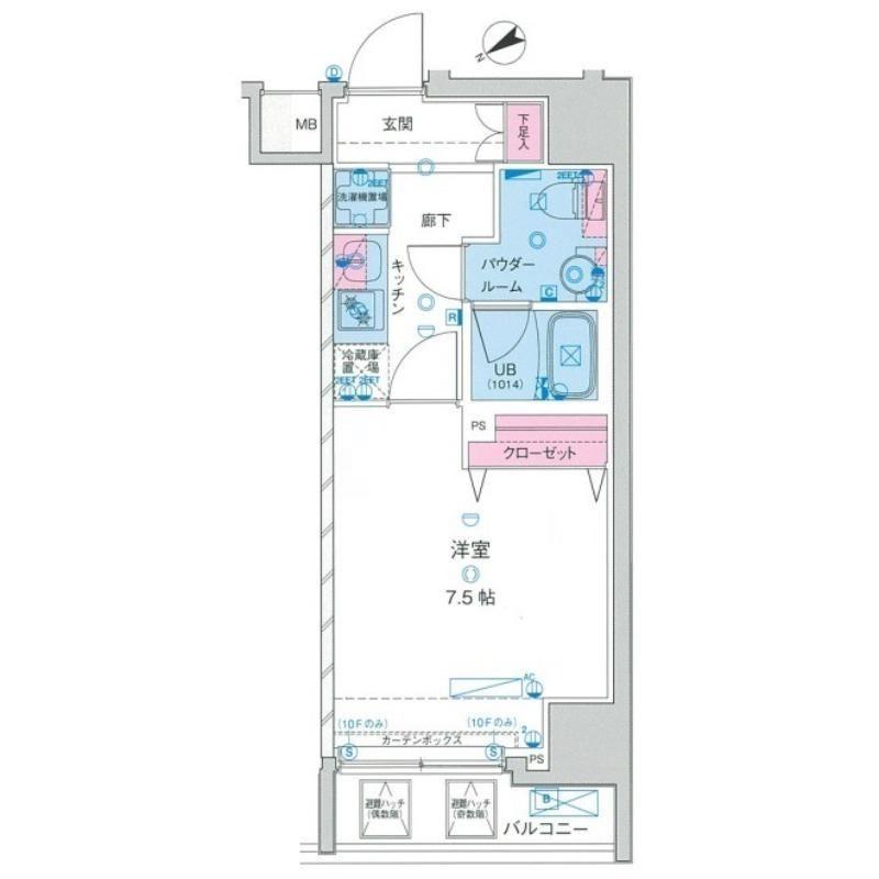 GENOVIA上野2SKYGARDEN(1K/8階)の間取り写真