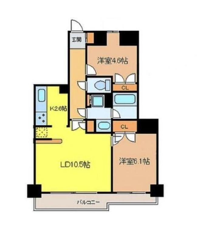 藤和シティホームズ小石川(2LDK/4階)の間取り写真