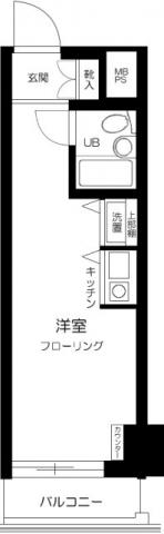 スカイノブレ御徒町(ワンルーム/4階)の間取り写真