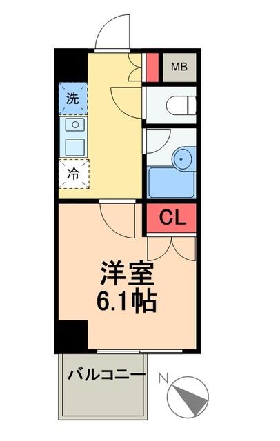 ヴェルトウォーターフロント(1K/1階)の間取り写真