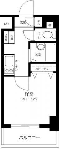 スカイコート文京茗荷谷(1K/9階)の間取り写真