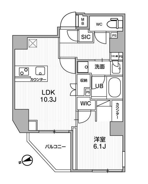 SYFORME浅草Ⅱ(1LDK/8階)の間取り写真