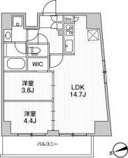 リテラス南千住サウス(2LDK/5階)の間取り写真