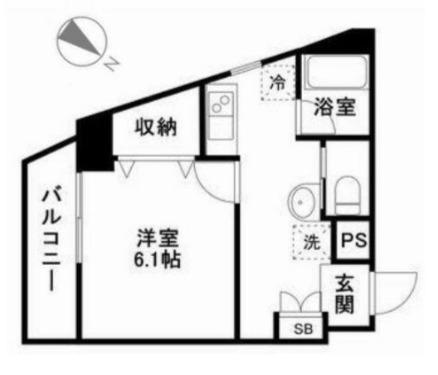 三和駒込(1K/3階)の間取り写真